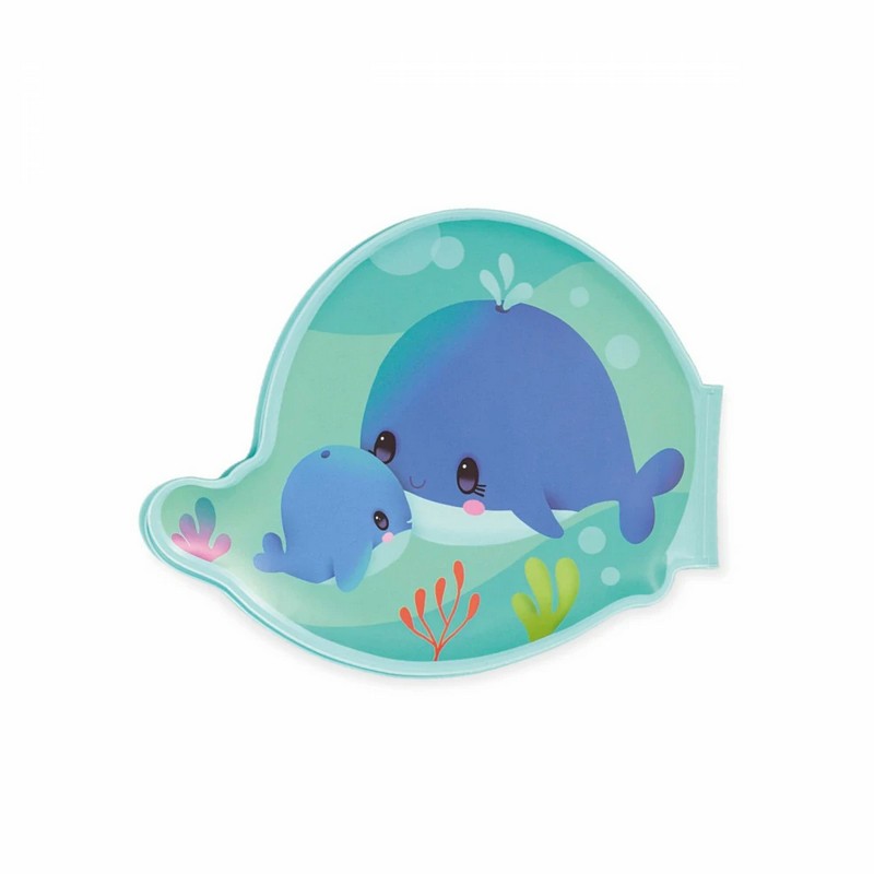 Libro da bagno per bambini a forma di balena con teneri animali acquatici